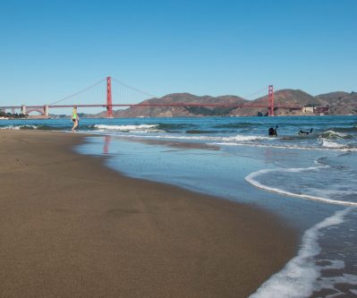 east beach at crissy field, marina district, golden gate bridge, san francisco, california
