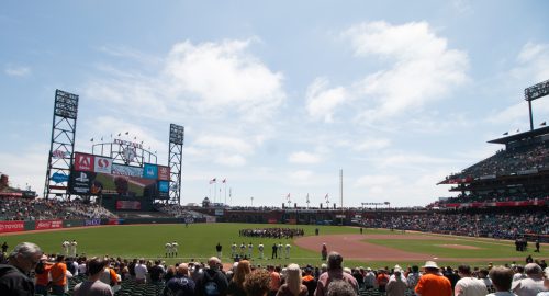 The National Anthem a Giants game at AT&T Park, May 2016 -- San Francisco, California