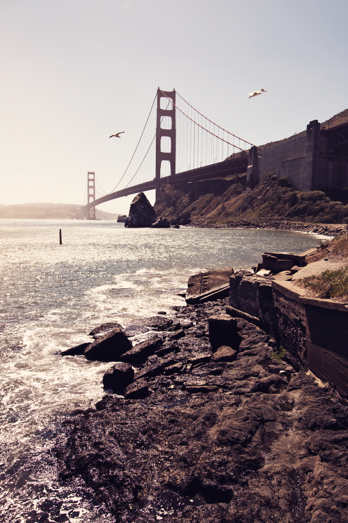 golden gate bridge at dusk, from marin