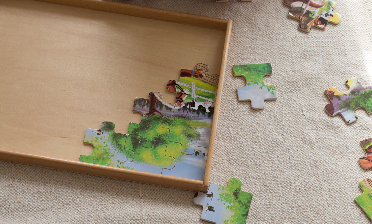 Montessori at Home: A Jigsaw Puzzle Tray - Far Out City