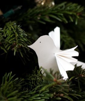diy origami paper bird for holiday decor