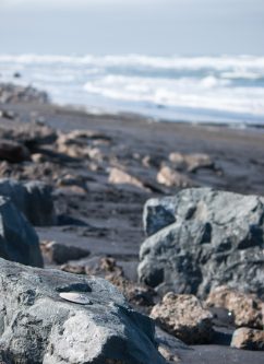 exposed rocks at ocean beach -- san francisco, california